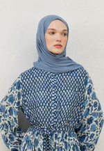 Fresh Scarf Rami Viscose Shawl Denim Blue