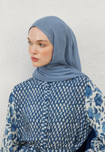 Fresh Scarf Rami Viscose Shawl Denim Blue