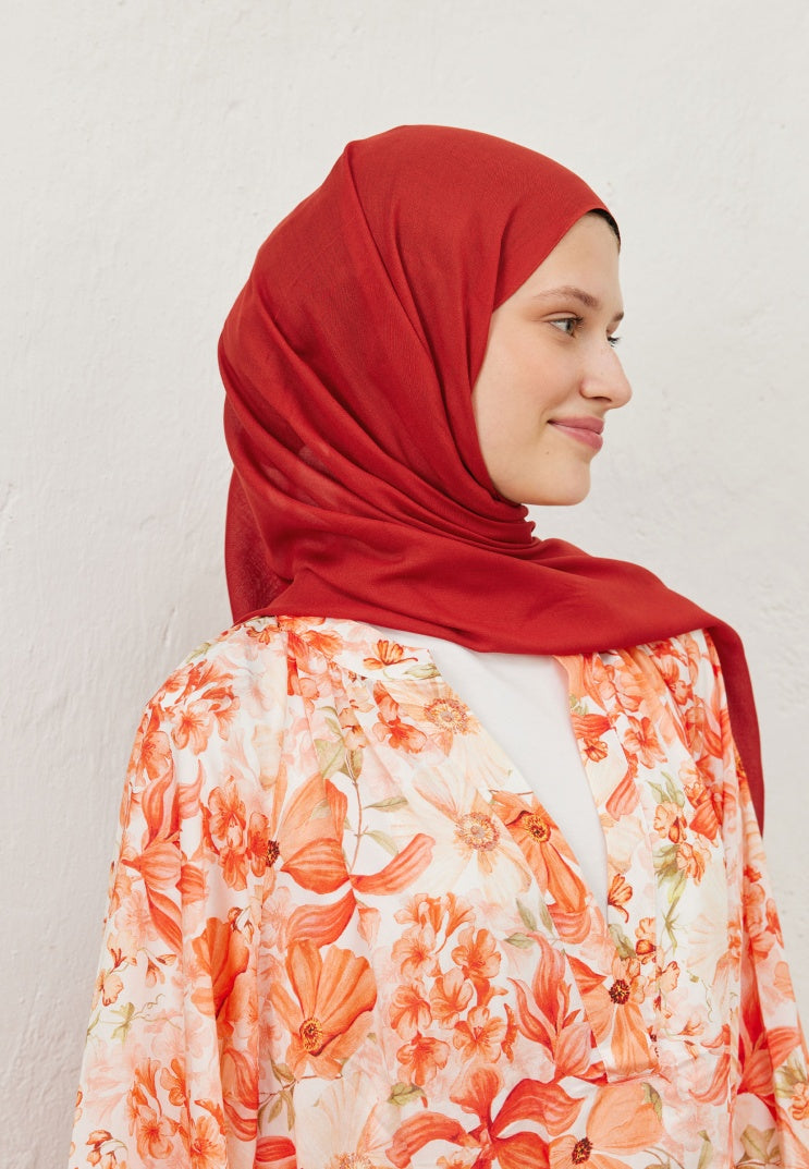 Fresh Scarf Rami Viscose Shawl Red