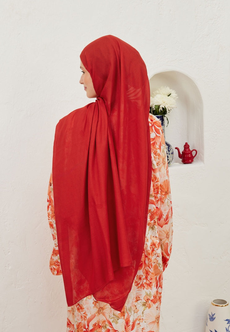 Fresh Scarf Rami Viscose Shawl Red