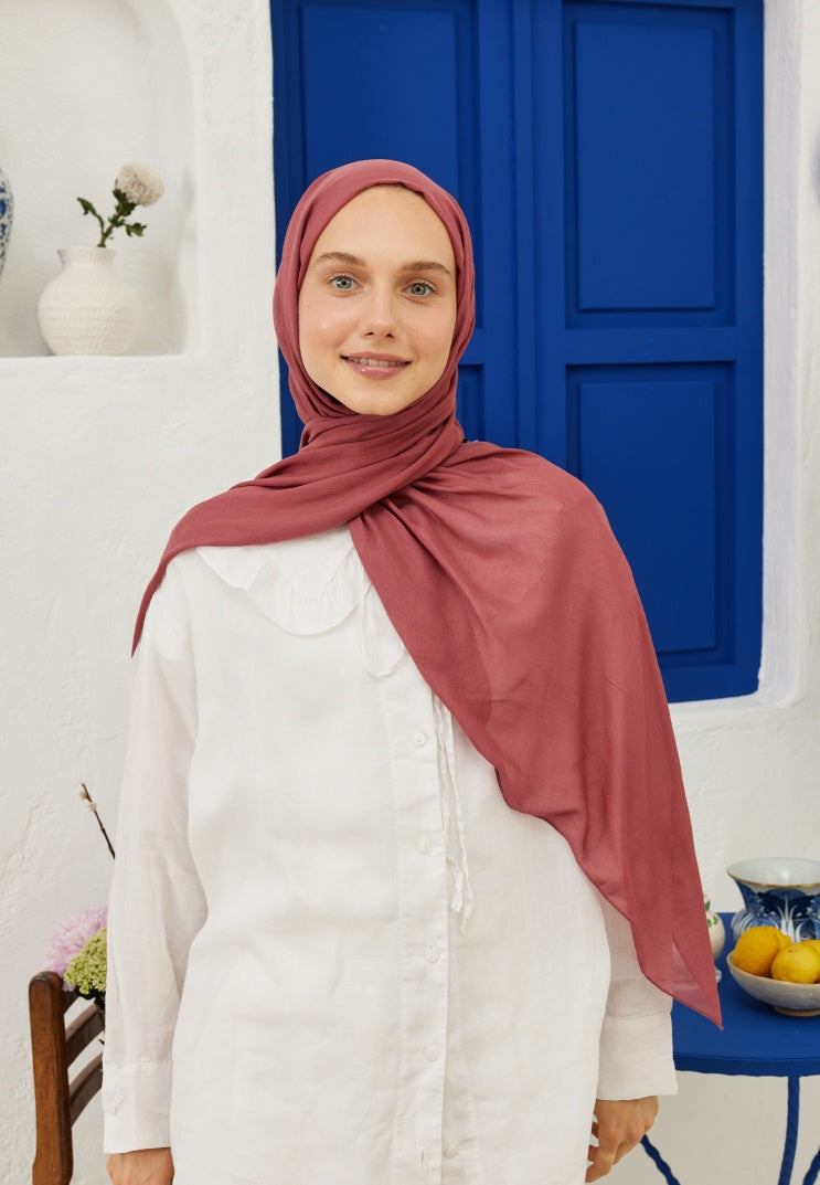 Fresh Scarf Rami Viscose Shawl Rose Leaf