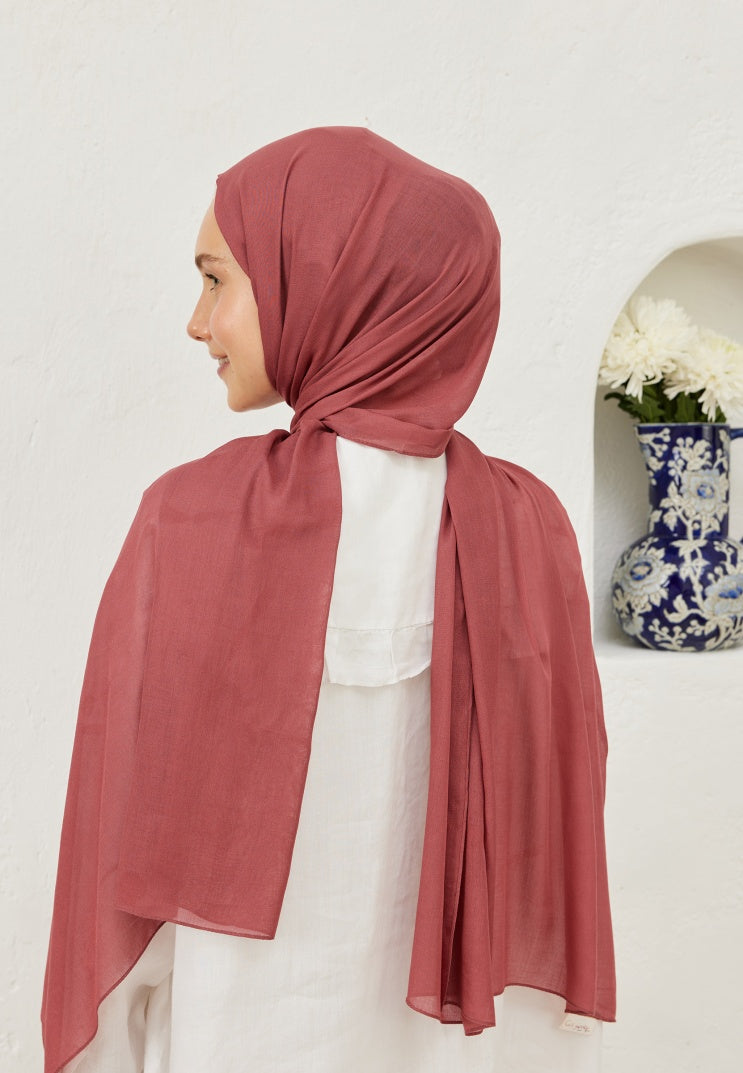 Fresh Scarf Rami Viscose Shawl Rose Leaf