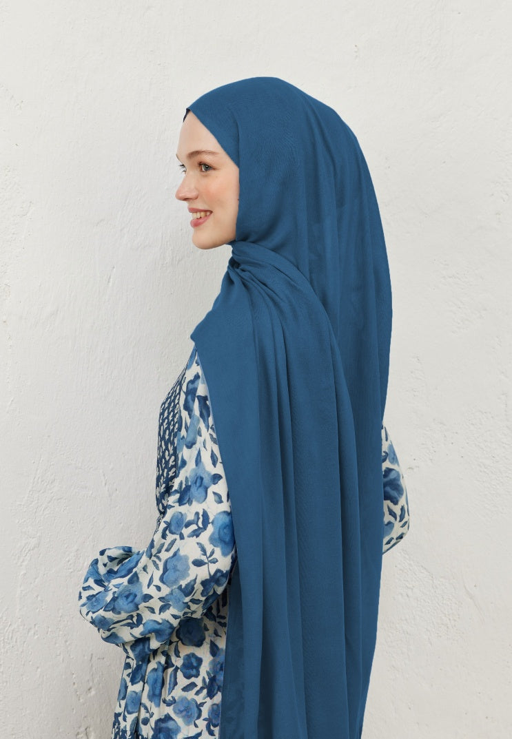 Fresh Scarf Rami Viscose Shawl Dark Blue