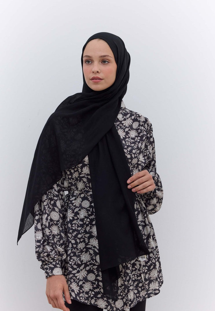 Fresh Scarf Rami Viscose Shawl Black