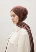 Fresh Scarf Jersey Shawl Red Brown