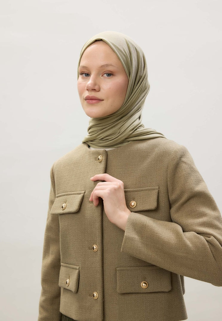 Fresh Scarf Jersey Shawl  Open Almond