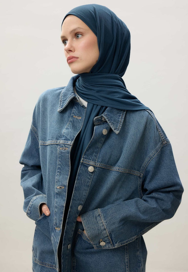 Fresh Scarf Jersey Shawl Night Blue