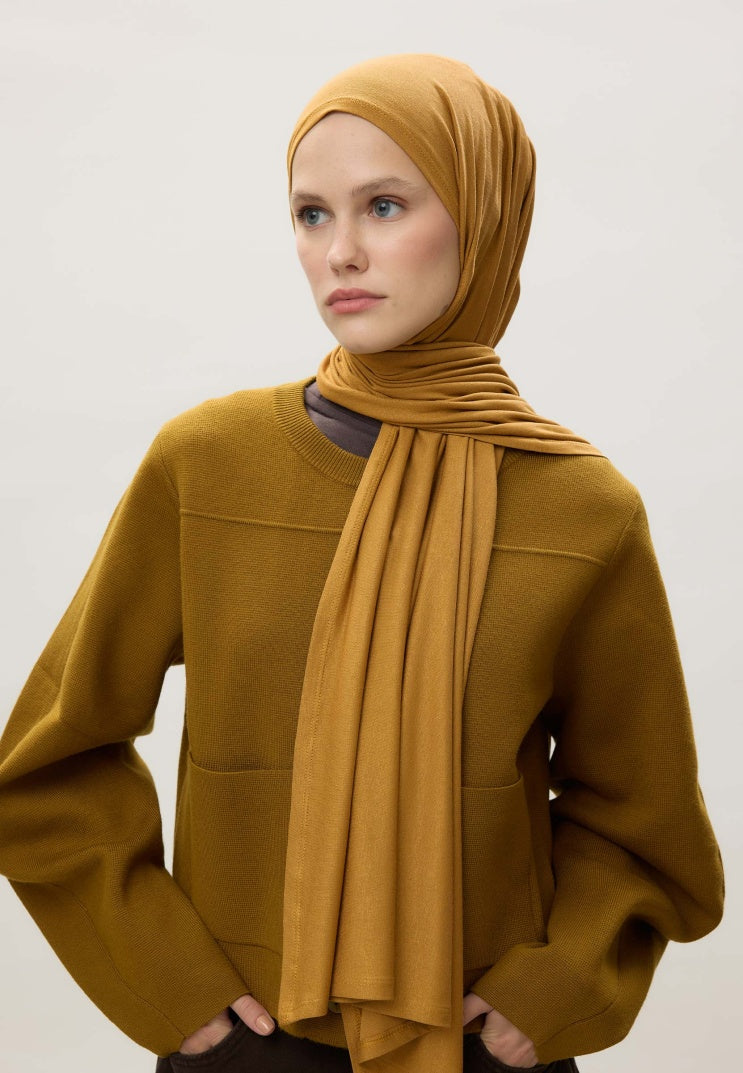 Fresh Scarf Jersey Shawl Curry