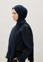 Fresh Scarf Jersey Shawl Navy Blue