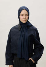 Fresh Scarf Jersey Shawl Navy Blue