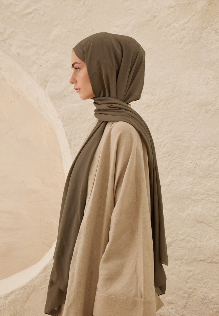 Fresh Scarf Rami Viscose Shawl Dark Mink