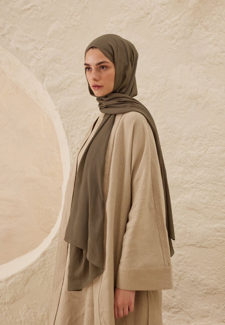 Fresh Scarf Rami Viscose Shawl Dark Mink