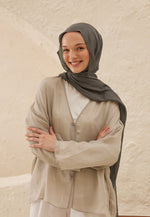 Fresh Scarf Rami Viscose Shawl Metallic Gray
