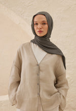 Fresh Scarf Rami Viscose Shawl Metallic Gray