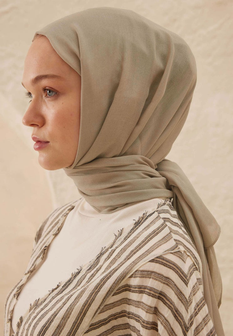 Fresh Scarf Rami Viscose Shawl Dark Beige