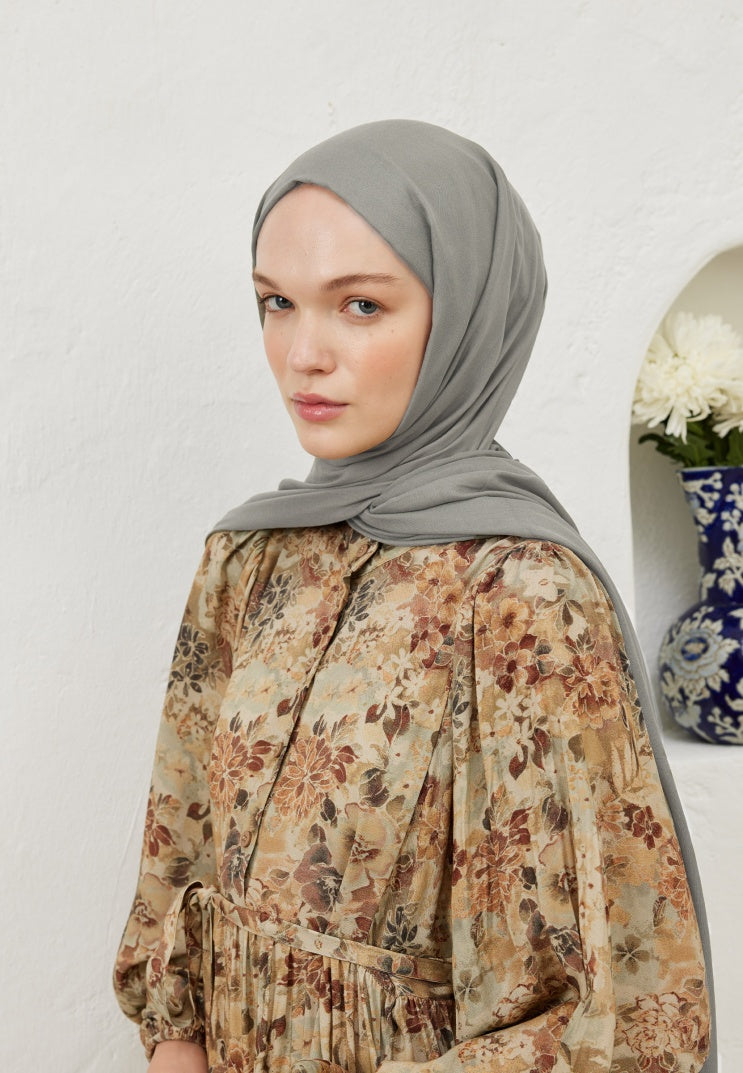 Fresh Scarf Rami Viscose Shawl Ash Grey
