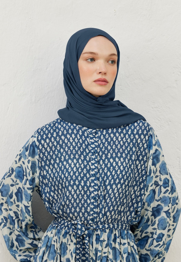 Fresh Scarf Rami Viscose Shawl Indigo