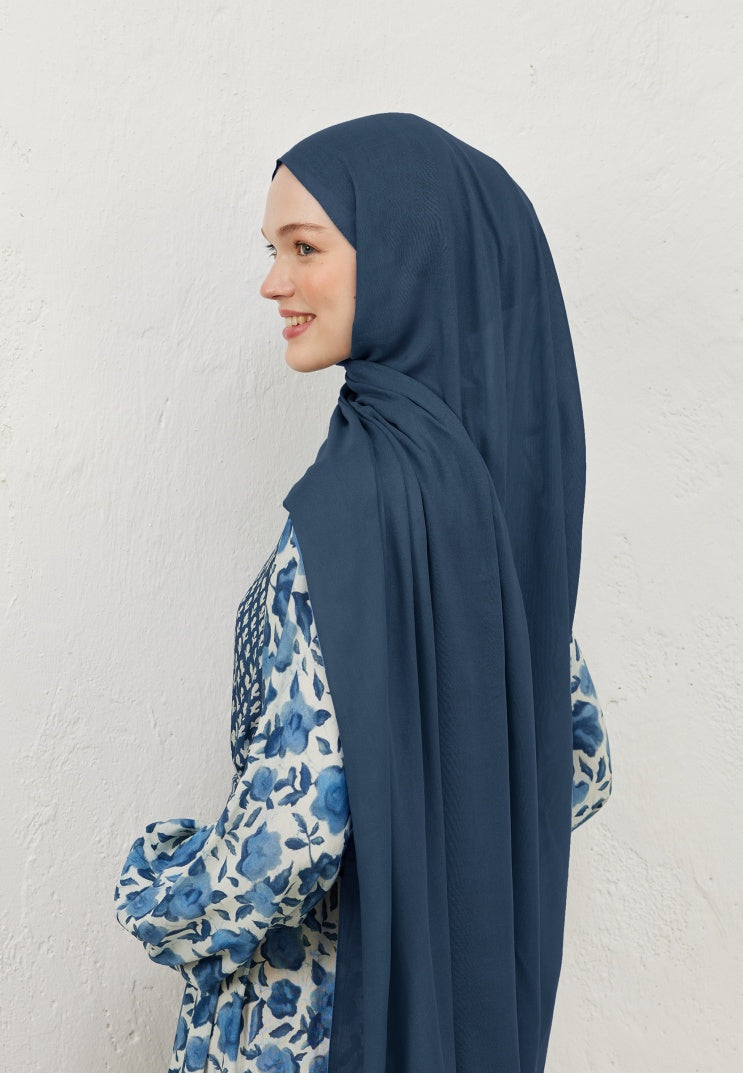 Fresh Scarf Rami Viscose Shawl Indigo
