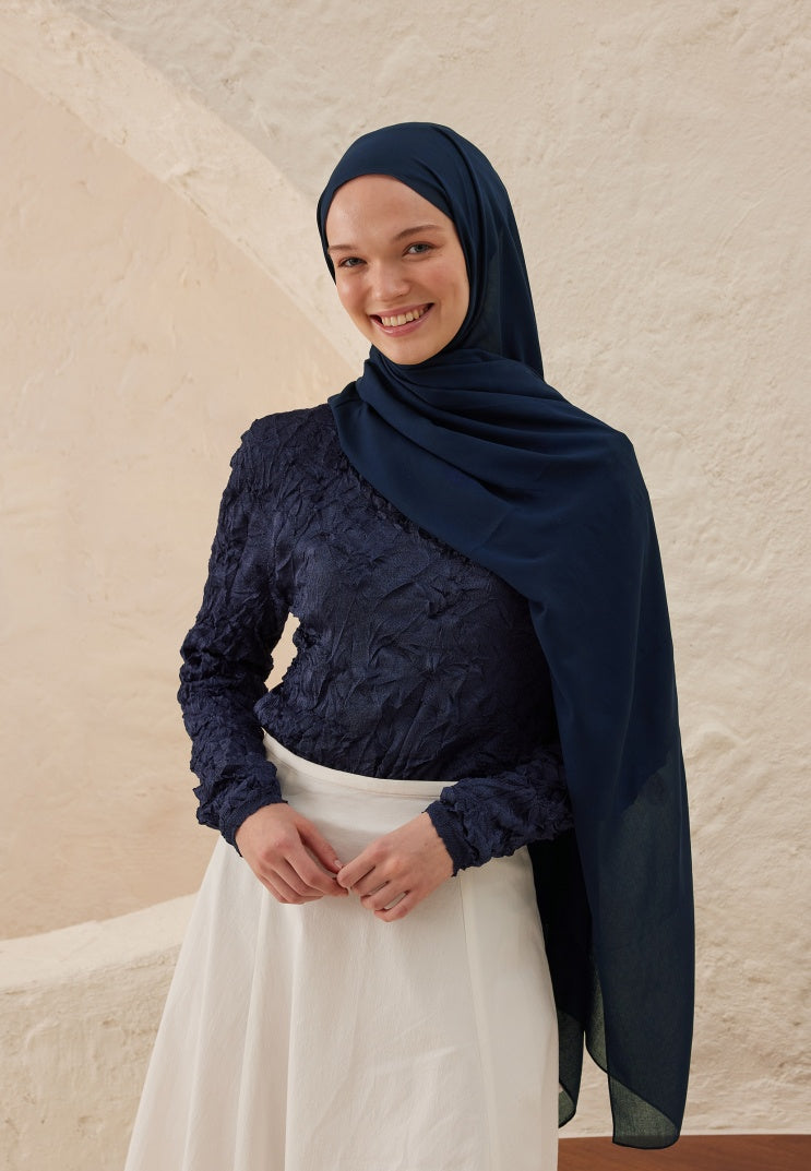 Fresh Scarf Rami Viscose Shawl Night Blue