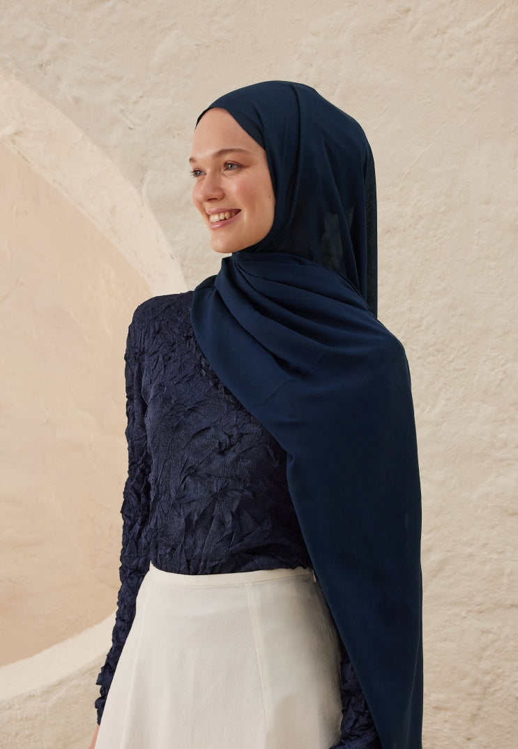 Fresh Scarf Rami Viscose Shawl Night Blue
