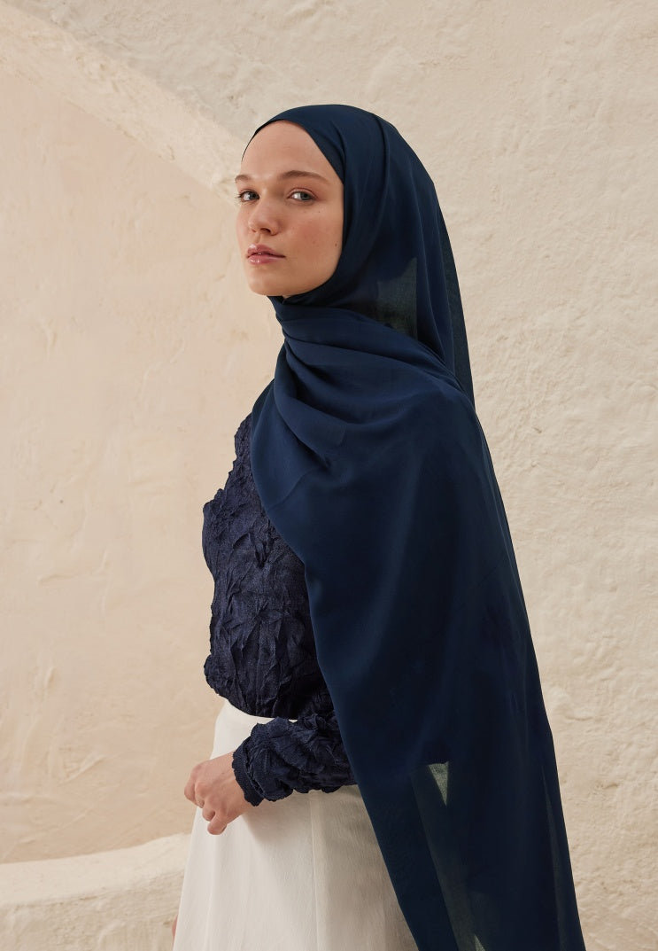 Fresh Scarf Rami Viscose Shawl Night Blue