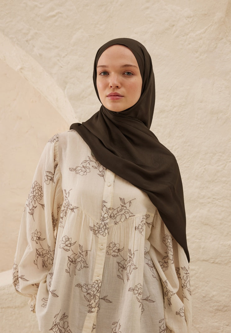 Fresh Scarf Rami Viscose Shawl Bitter Coffe