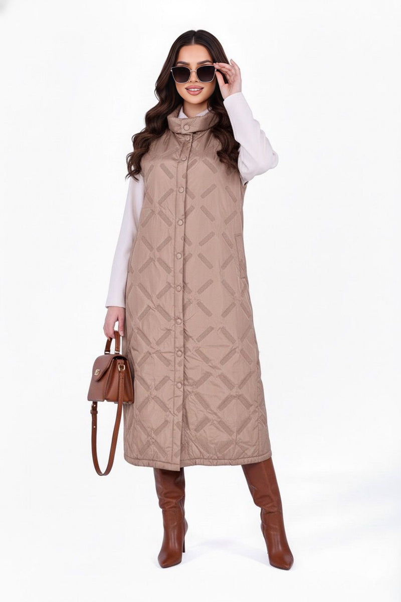 INVEE Quilted Vest Milky Coffe