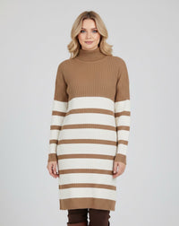 SFG Striped Knitted Tunic Beige