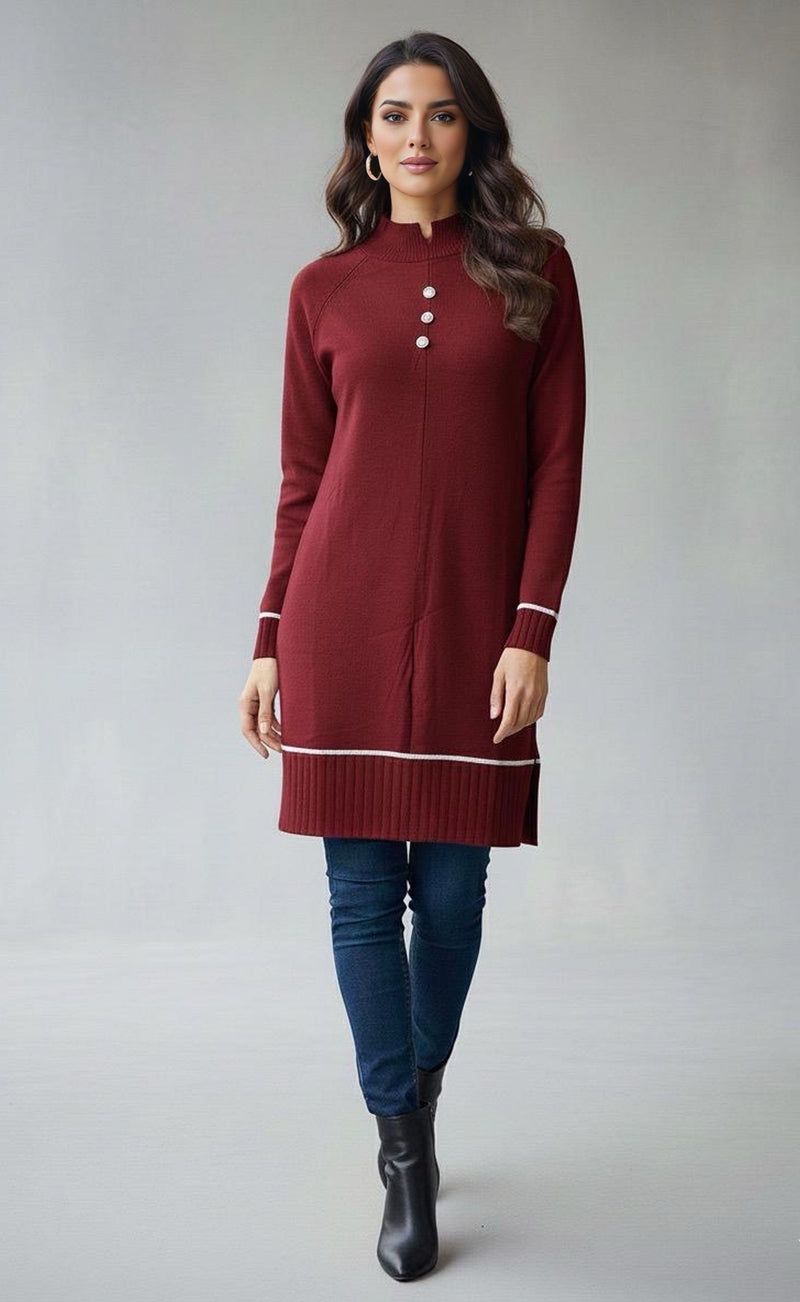 MRKS Bahia Knitted Tunic Burgundy