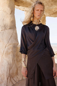 GHISA Cross Front Style Set Brown