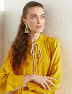 KA Rope Dtld Cotton Tunic Mustard