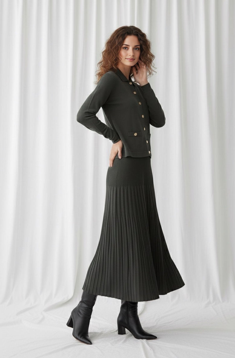 ZYF Alcin Knitted Winter Set Green