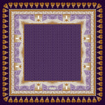 EG Fringe Logo Silk Scarf Purple