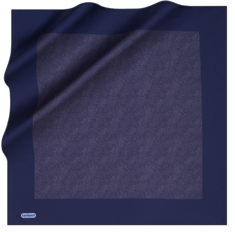 Cacharel Silk Scarf Navy Blue