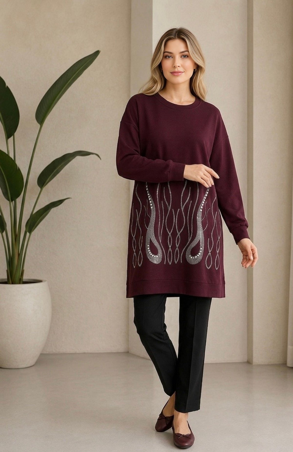 IT Artvin Tunic Burgundy