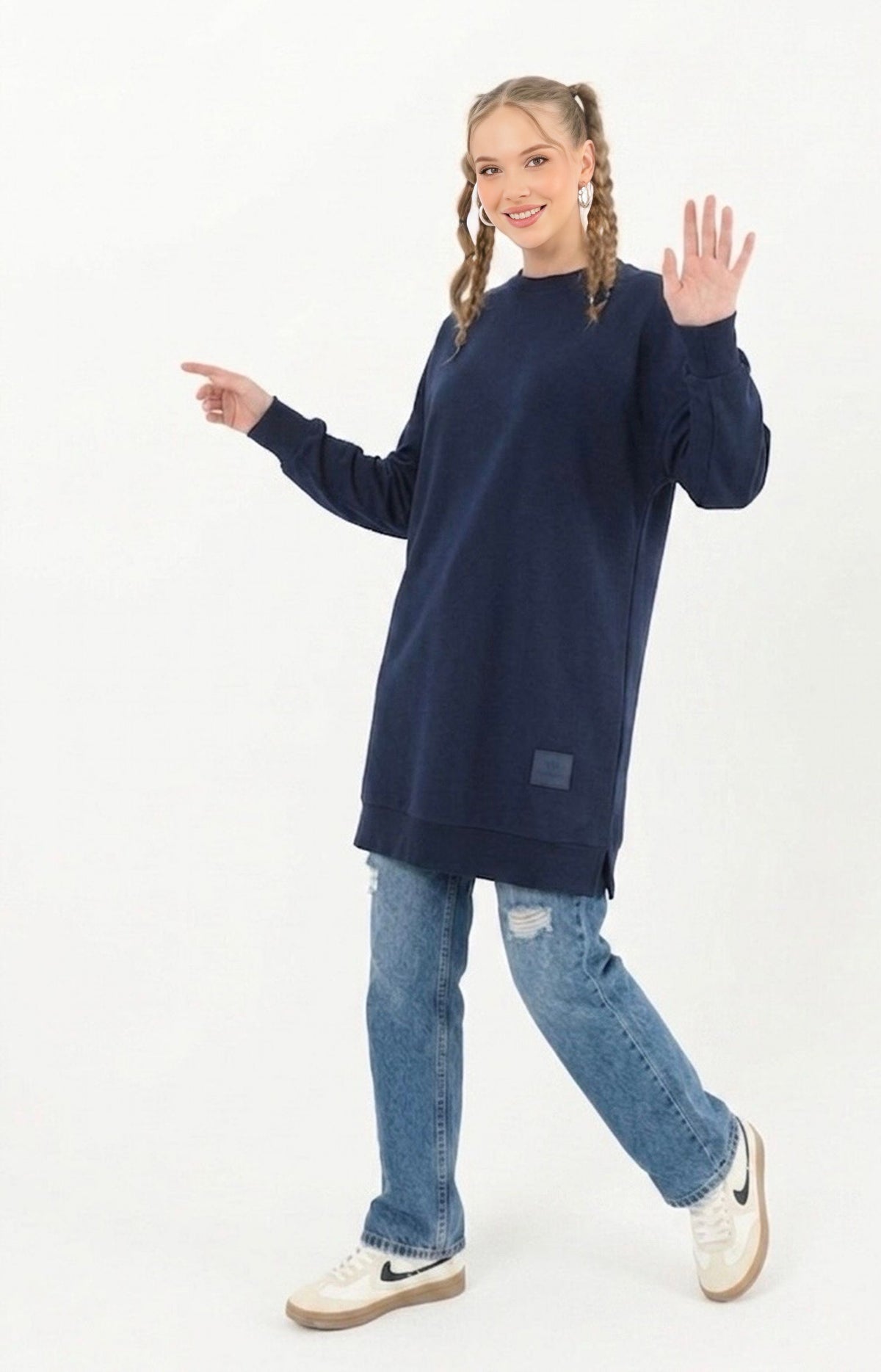 SL Basic Cotton Tunic Navy Blue