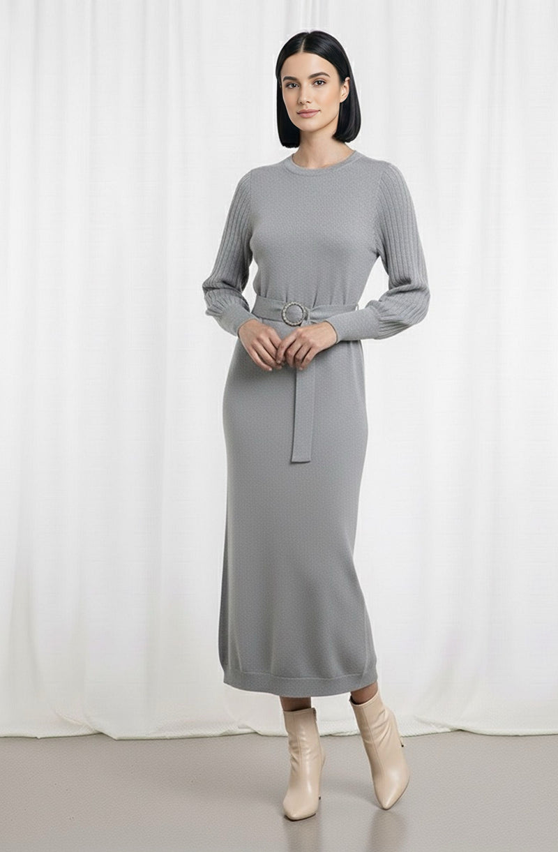 ZYF Asu Knitted Winter Dress  Light Gray