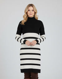 SFG Striped Knitted Tunic Black