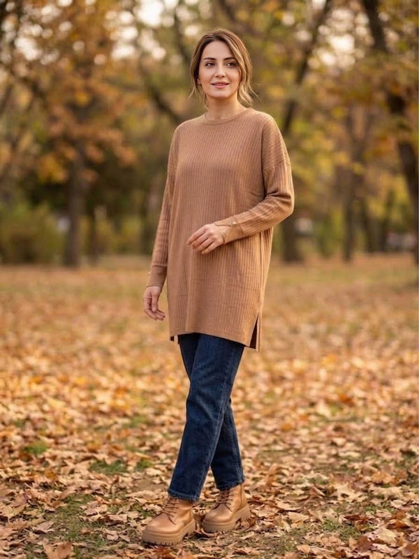 AFL Lucia Knitted Winter Tunic Camel