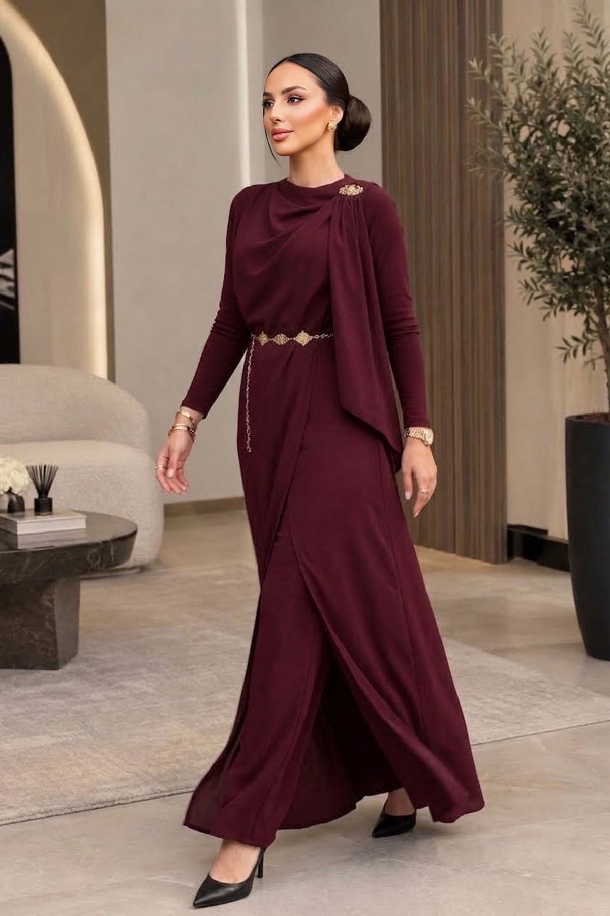 AHS Solana Jumpsuit Burgundy