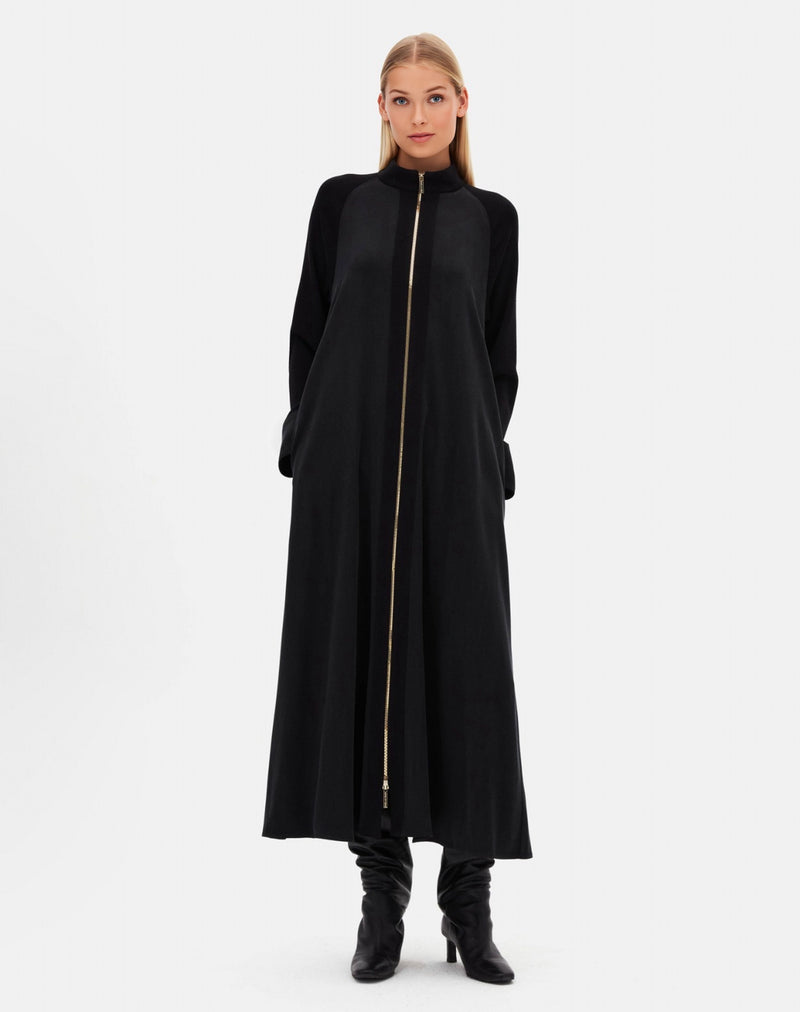 Miss Dalida Silk&Knitted Dress Black