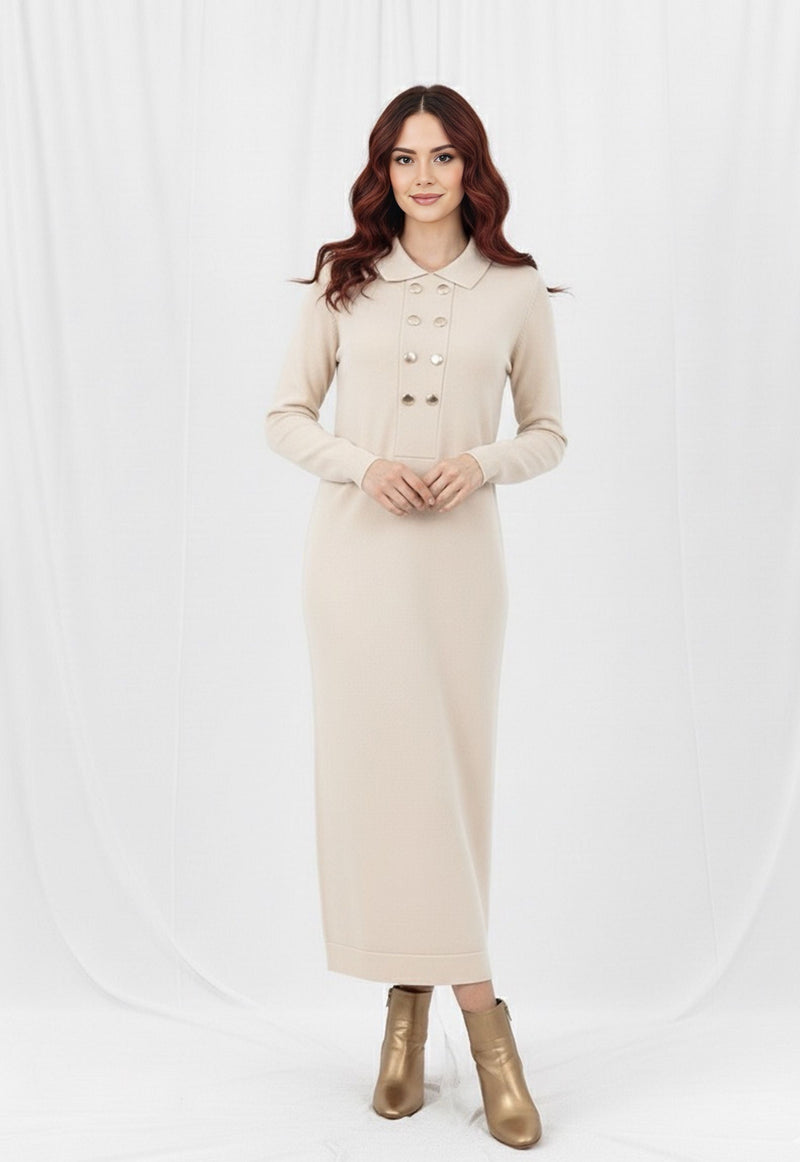 ZYF Asena Knitted Winter Dress Off White