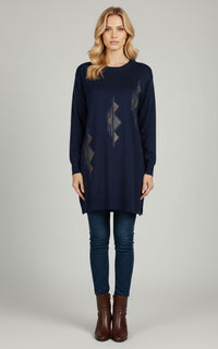 DNR Escape Knitted Tunic Navy Blue