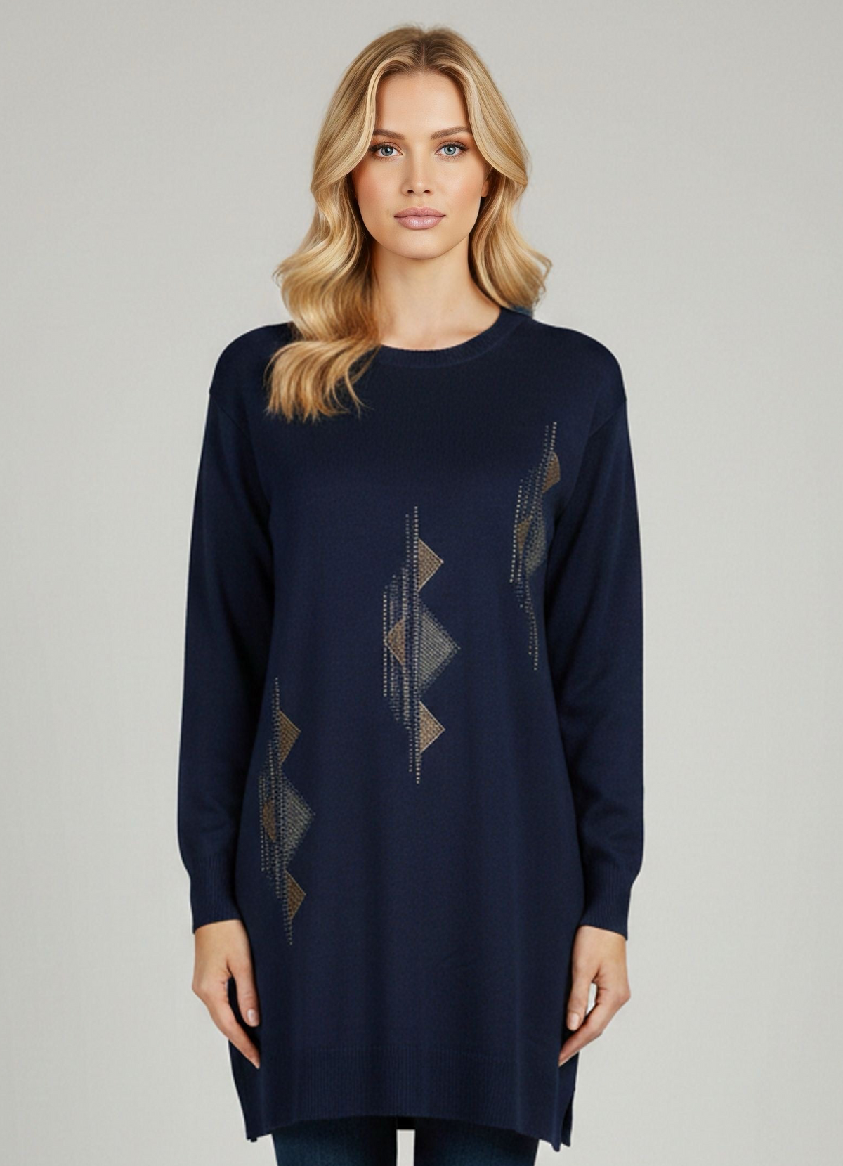 DNR Escape Knitted Tunic Navy Blue