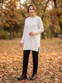 AFL Lucia Knitted Winter Tunic White