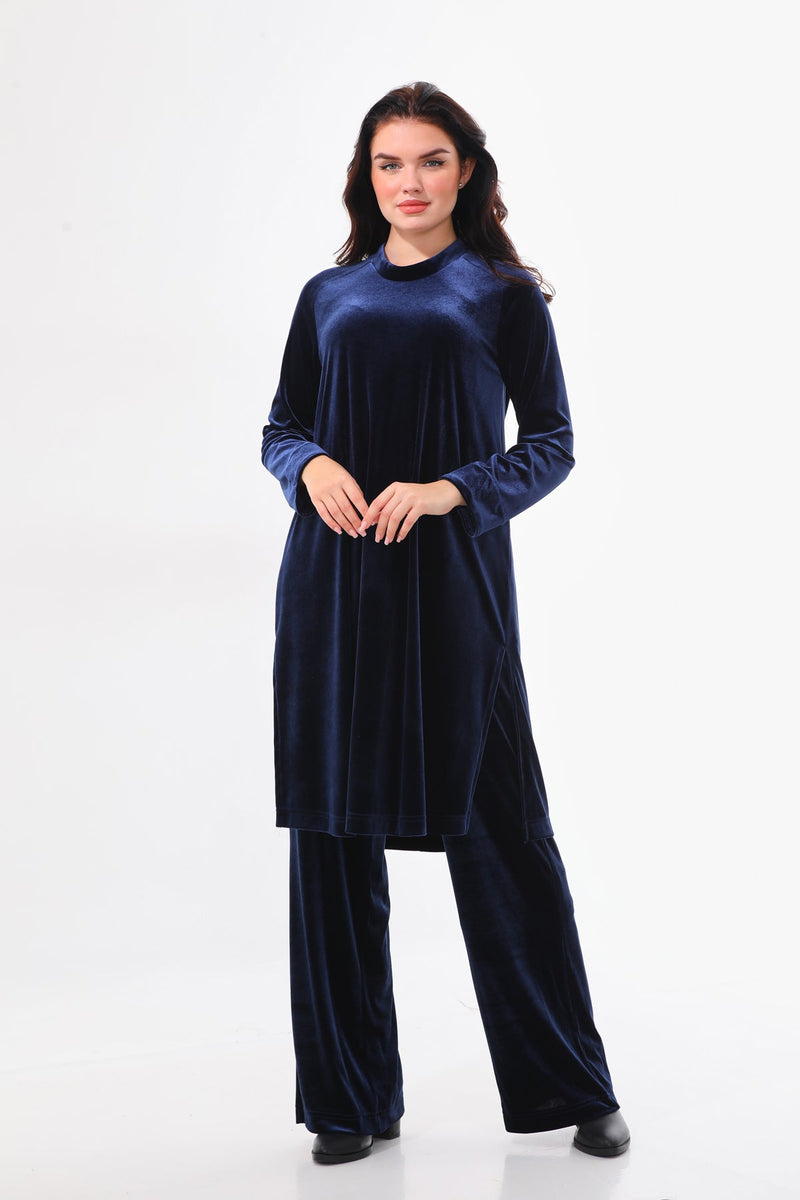 M&D Velvet Pants Navy Blue