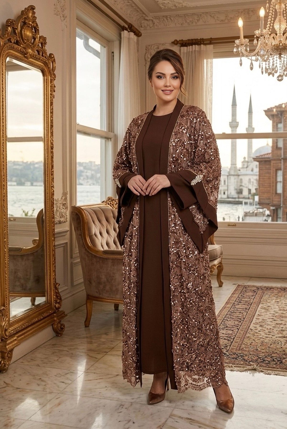 MTX Alicia Special Occasion Dress Brown