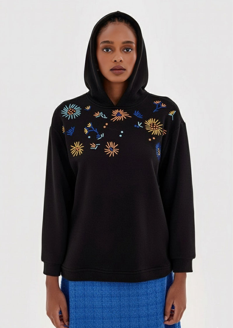 K&B Embroidery Hoodie Black