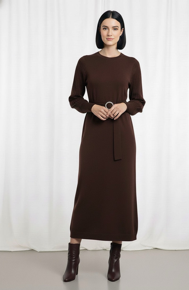 ZYF Asu Knitted Winter Dress Brown
