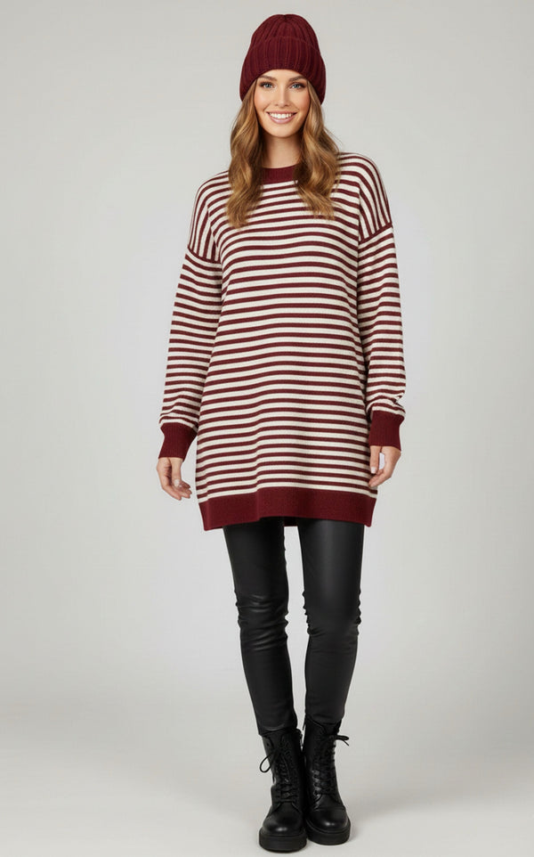 DNR Chanel Knitted Tunic Burgundy